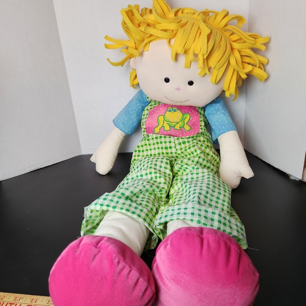 Rag Tops Doll Plush Toy Large Stuffed Yellow Hair 90s toy soft 35" 1999 Vintage